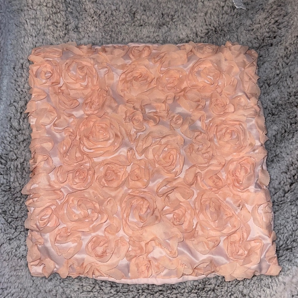 Trending SET OF TWO cute floral decorative neutral peach tan pink pillow cover